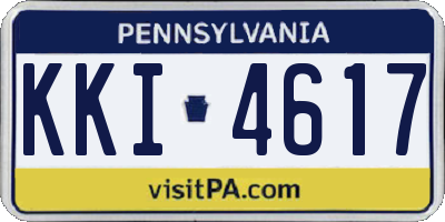 PA license plate KKI4617