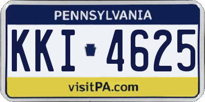 PA license plate KKI4625