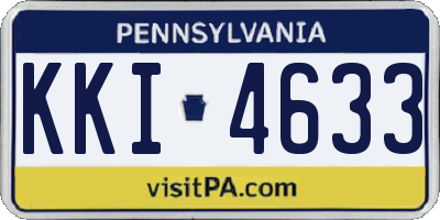 PA license plate KKI4633