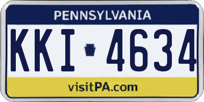 PA license plate KKI4634