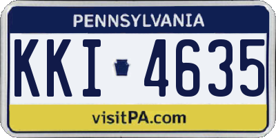 PA license plate KKI4635