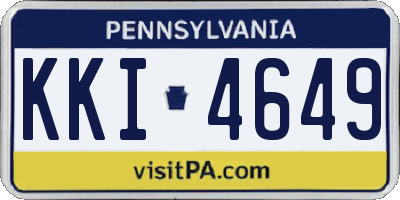 PA license plate KKI4649