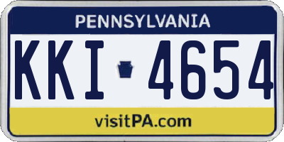 PA license plate KKI4654