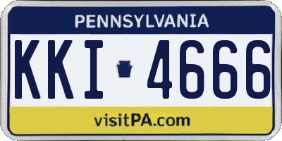 PA license plate KKI4666