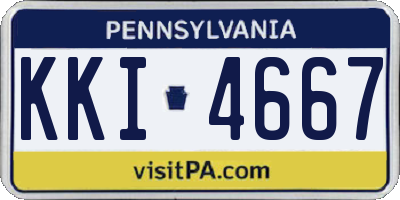 PA license plate KKI4667