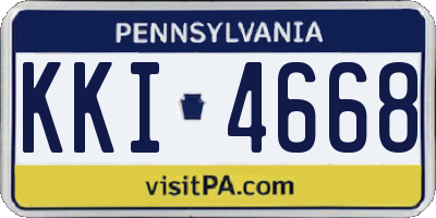 PA license plate KKI4668