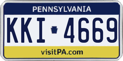 PA license plate KKI4669