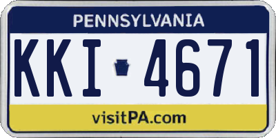 PA license plate KKI4671