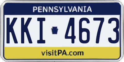 PA license plate KKI4673