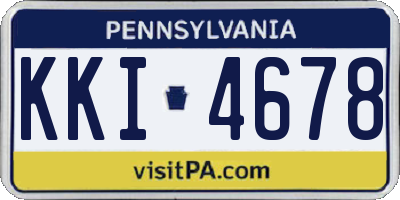 PA license plate KKI4678