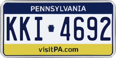 PA license plate KKI4692