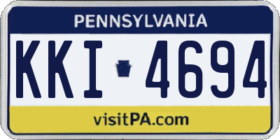 PA license plate KKI4694