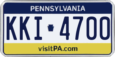 PA license plate KKI4700