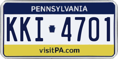 PA license plate KKI4701