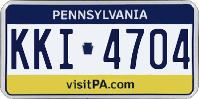 PA license plate KKI4704