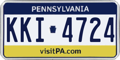 PA license plate KKI4724