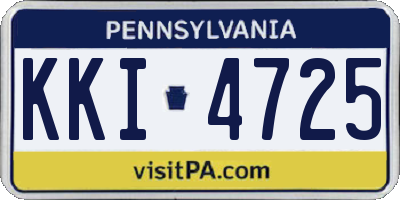 PA license plate KKI4725
