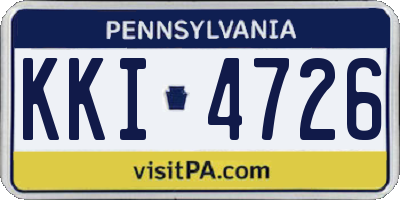 PA license plate KKI4726