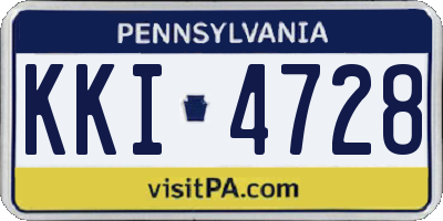 PA license plate KKI4728