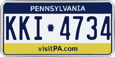 PA license plate KKI4734