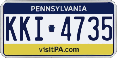 PA license plate KKI4735