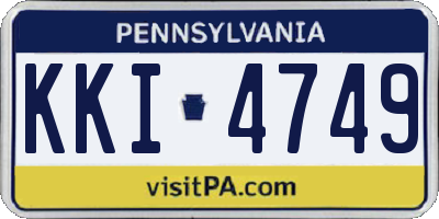 PA license plate KKI4749