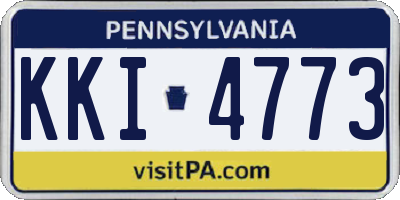 PA license plate KKI4773