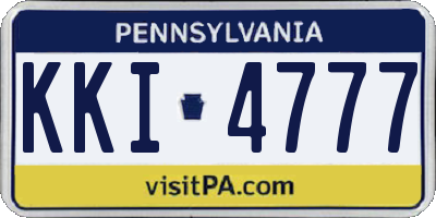 PA license plate KKI4777