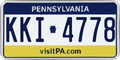 PA license plate KKI4778