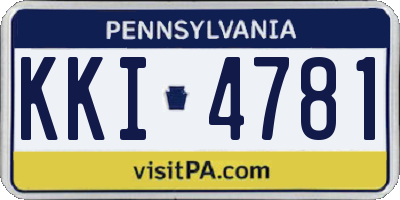 PA license plate KKI4781