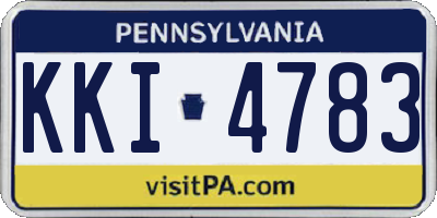 PA license plate KKI4783