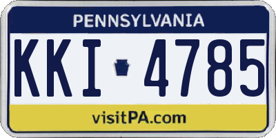PA license plate KKI4785