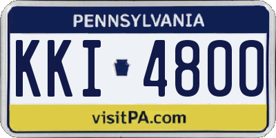 PA license plate KKI4800