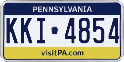 PA license plate KKI4854