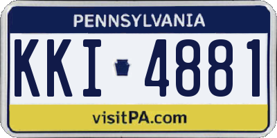 PA license plate KKI4881