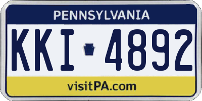 PA license plate KKI4892