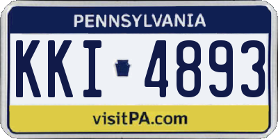 PA license plate KKI4893