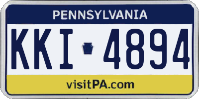 PA license plate KKI4894