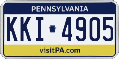 PA license plate KKI4905