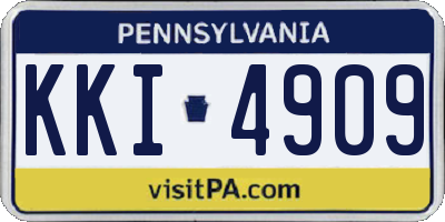 PA license plate KKI4909