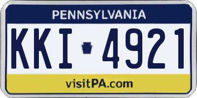PA license plate KKI4921
