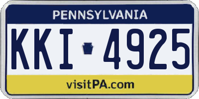 PA license plate KKI4925
