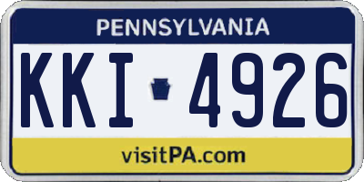 PA license plate KKI4926
