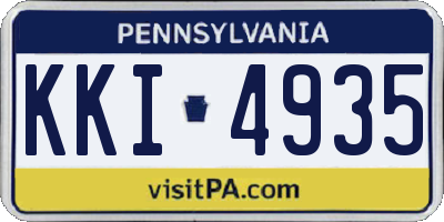 PA license plate KKI4935