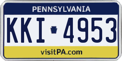 PA license plate KKI4953