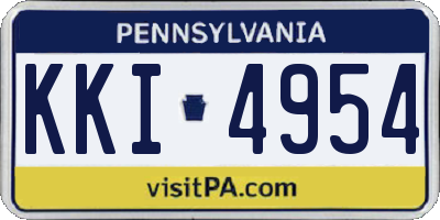 PA license plate KKI4954
