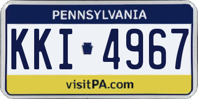 PA license plate KKI4967