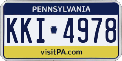 PA license plate KKI4978