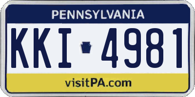 PA license plate KKI4981