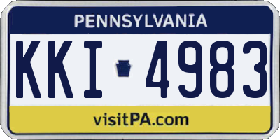 PA license plate KKI4983